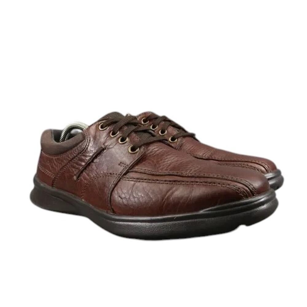 Clarks Shoes Men 8.5 Derby Oxford Leather Casual Comfort Lifestyle Brown Lace Up